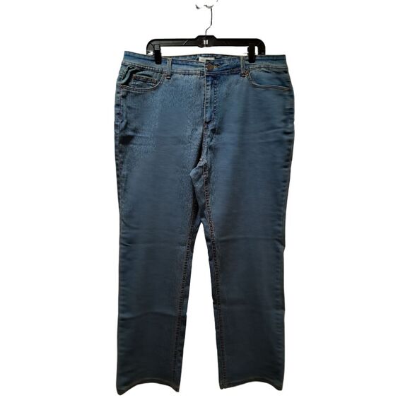 Susan Graver Jeans Women's 18W Blue Straight Stretch Denim 38x30.5 - Picture 1 of 5